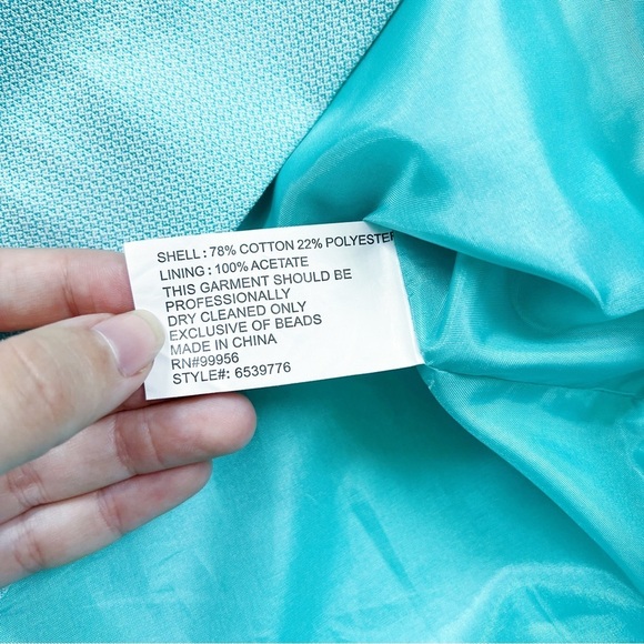 Shoshanna • Jewel Neck Sheath Dress mini cocktail aqua turquoise embellished - Picture 8 of 10